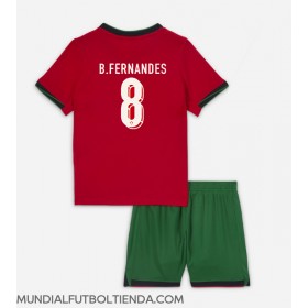 Camiseta Portugal Bruno Fernandes #8 Primera Equipación Replica Eurocopa 2024 para niños mangas cortas (+ Pantalones cortos)